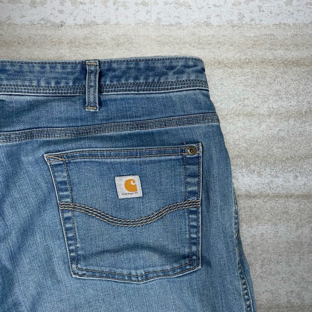 Vintage Y2K Carhartt Jeans 38x32 Relaxed Fit Light Wash Work Wear Denim White - Picture 3 of 4